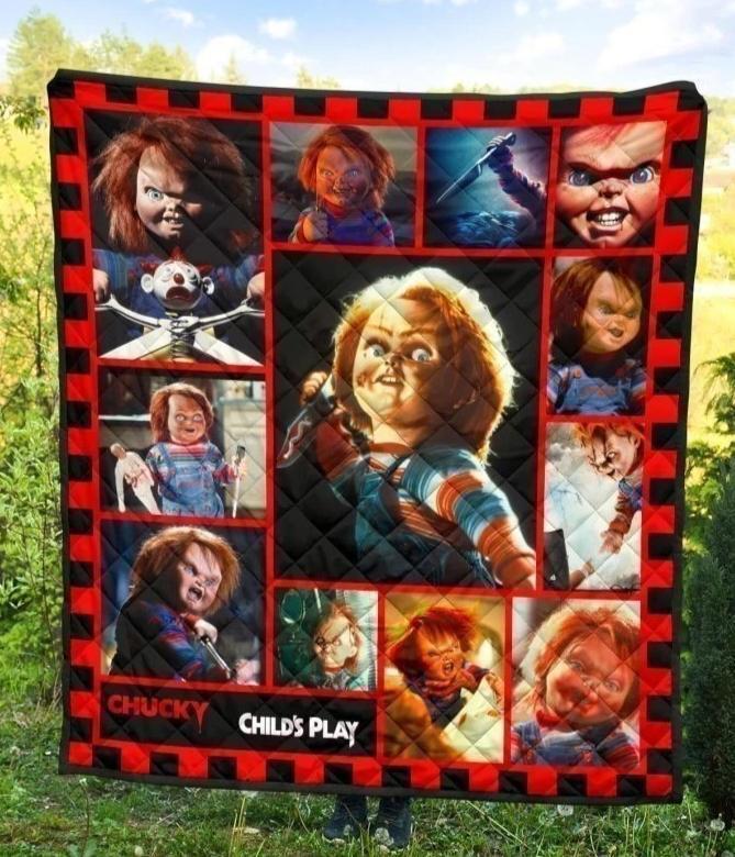 Halloween decorations chucky child’s play horror halloween quilt blanket Quilt Blanket