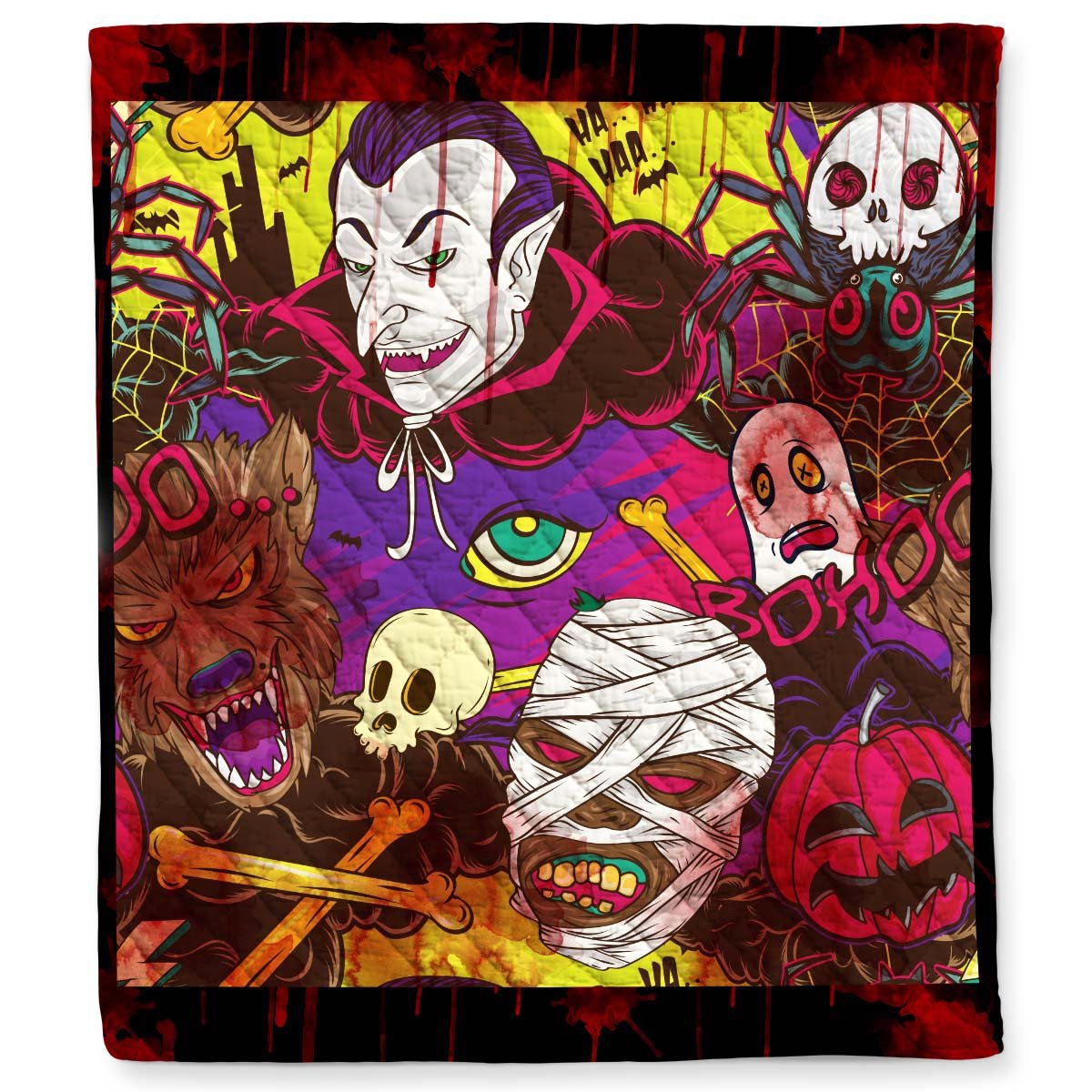 Halloween decorations halloween dracula monsters quilt blanket Quilt Blanket