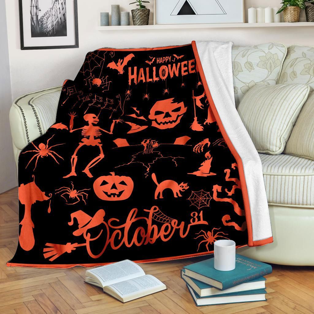 Halloween decorations happy halloween fleece blanket – quilt blanket Quilt Blanket