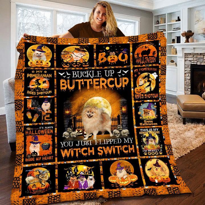 Halloween decorations pomeranian halloween quilt blanket Quilt Blanket