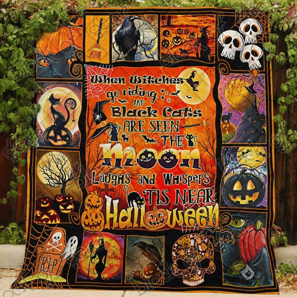 Halloween decorations witch halloween quilt blanket Quilt Blanket