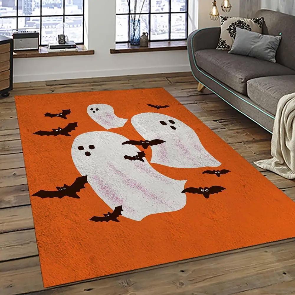 Halloween style pumpkin autumn retangle carpet area rug home decor halloween gift hal80 Rectangle Rug