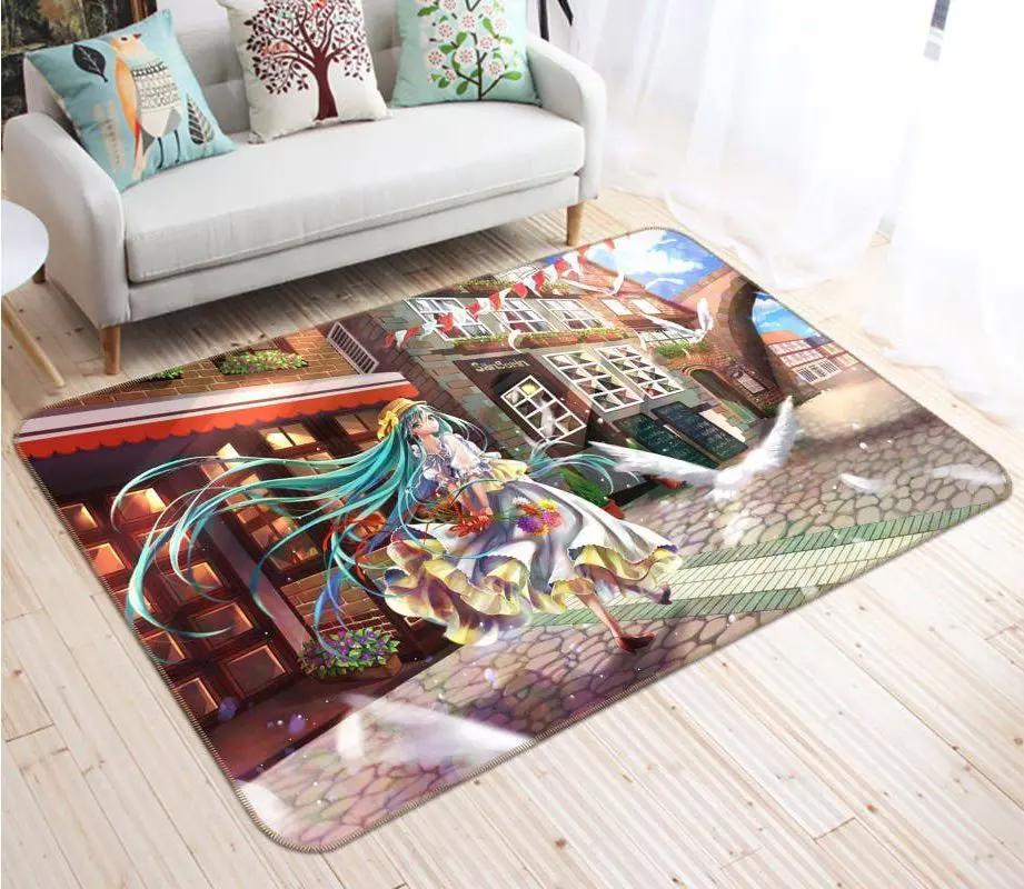 Hatsune miku anime 46 area rug living room and bed room rug rug regtangle carpet floor decor home decor Rectangle Rug
