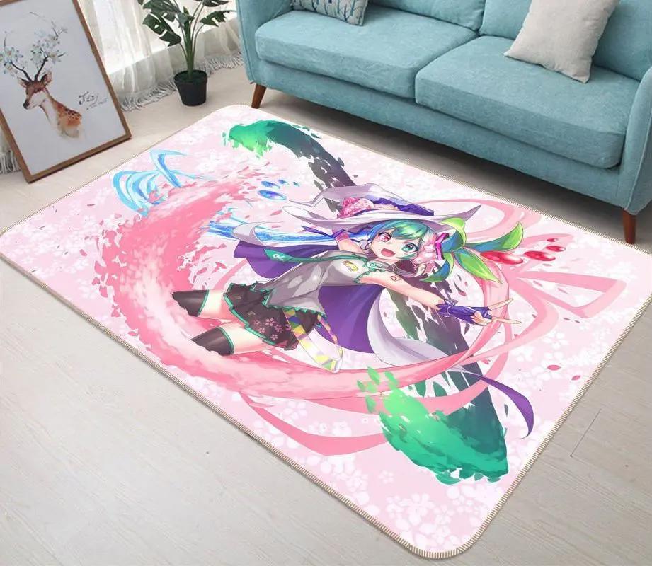Hatsune miku anime 60 area rug living room and bed room rug rug regtangle carpet floor decor home decor Rectangle Rug