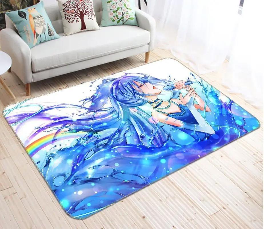 Hatsune miku anime 61 area rug living room and bed room rug rug regtangle carpet floor decor home decor Rectangle Rug