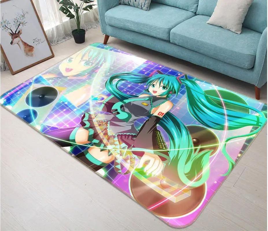 Hatsune miku anime 71 area rug living room and bed room rug rug regtangle carpet floor decor home decor Rectangle Rug