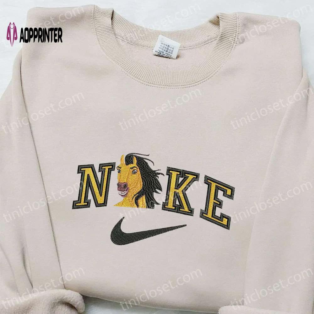 Horse x nike animal embroidered shirt: the perfect nike inspired gift for family Embroidered Shirt