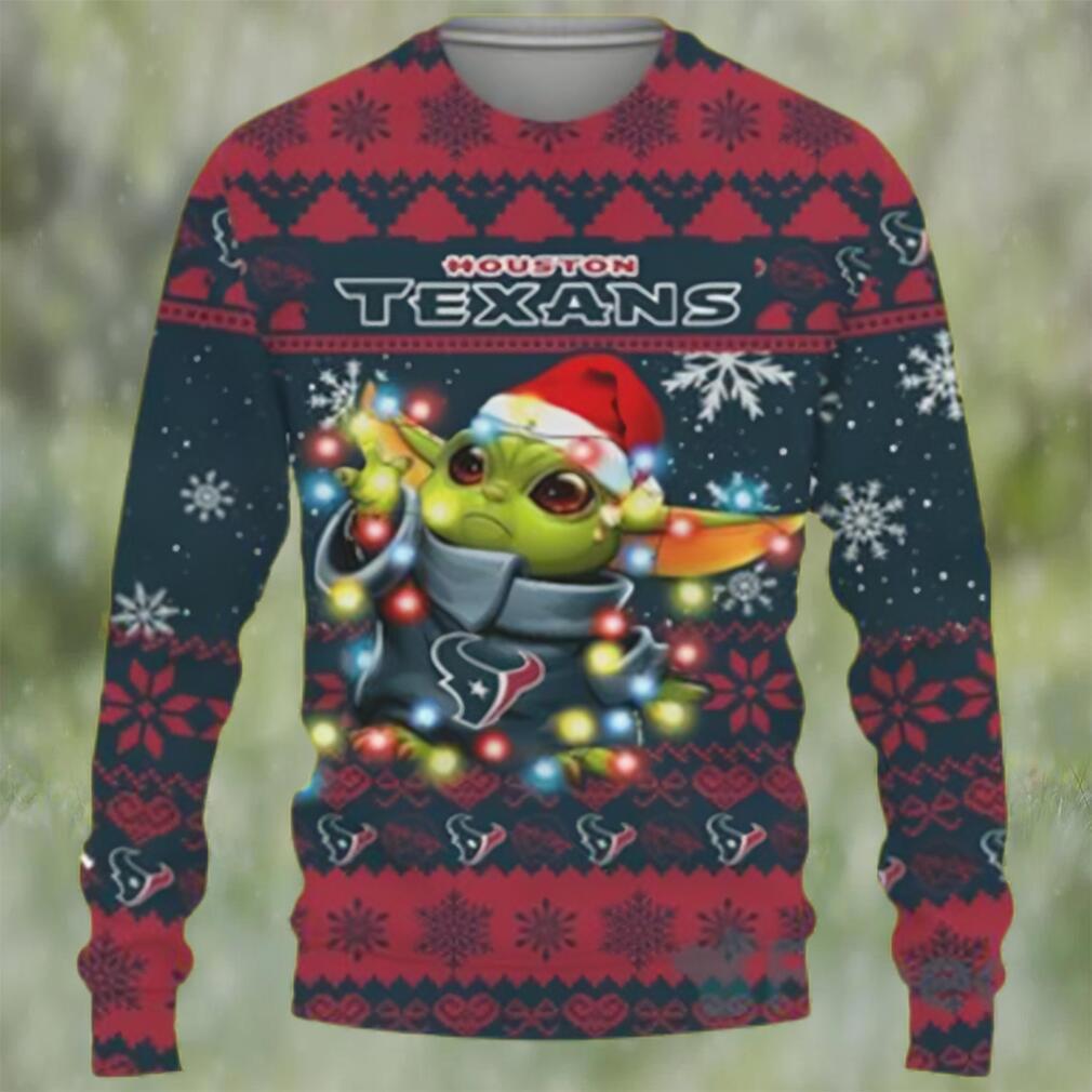 Houston texans baby yoda star wars sports football american ugly christmas sweater Christmas Ugly Sweater