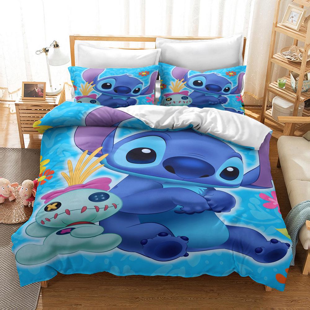 In love stitch cartoon full bedding set Bedding Sets
