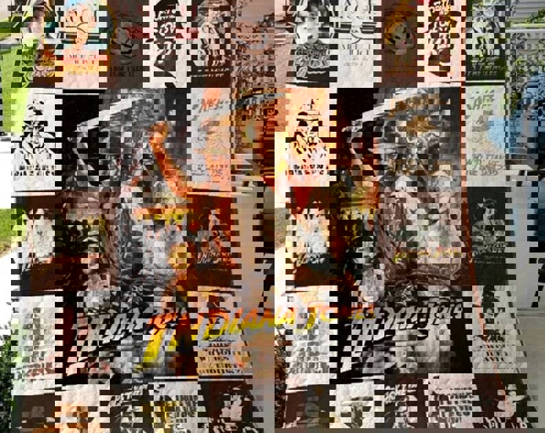 Indiana jones fleece blanket, indiana jones blanket, indiana jones elsa schneider blanket, birthday gifts, christmas gifts Quilt Blanket