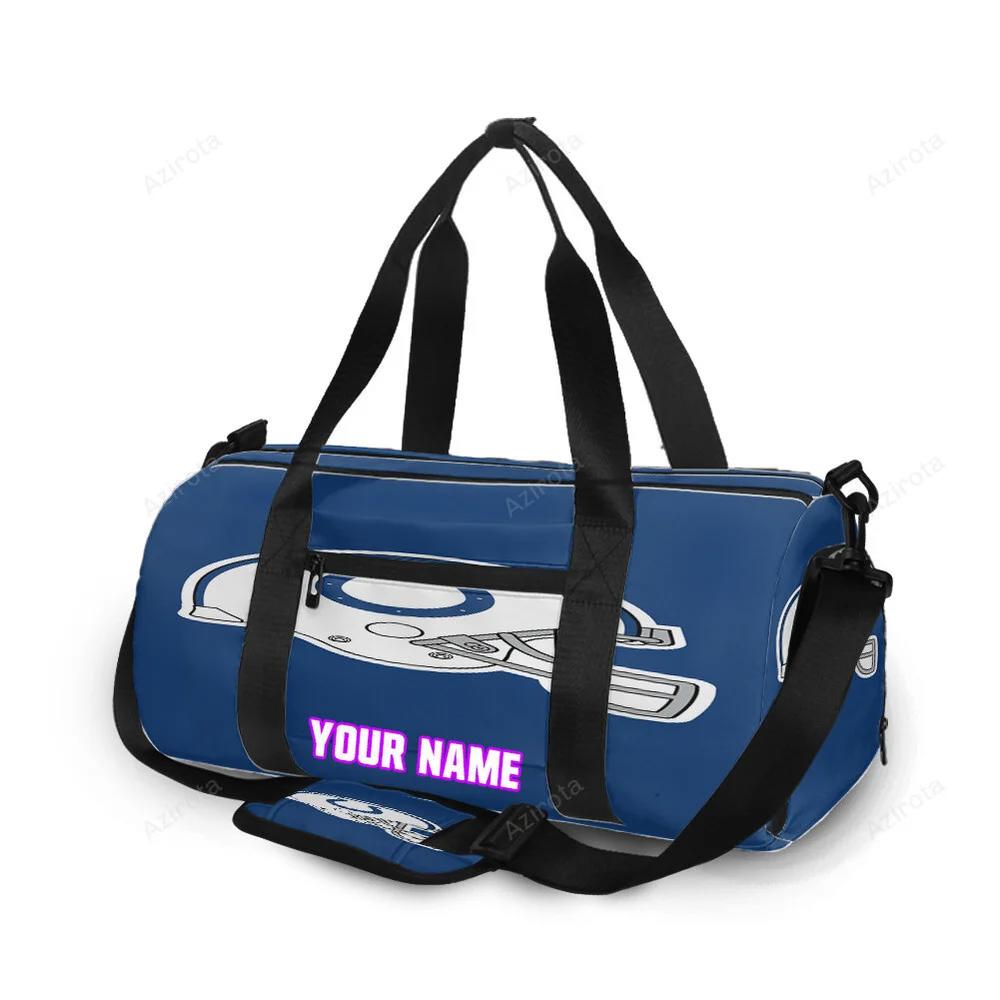 Indianapolis colts helmet blue personalized name travel bag gym bag 1732 Travel Bag