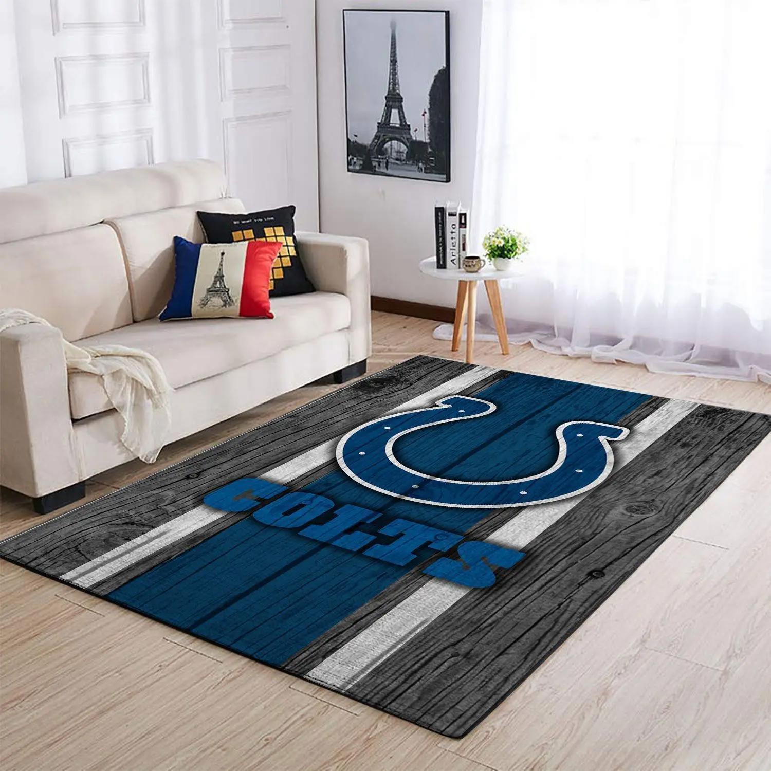 Indianapolis colts nfl wooden style living room sports rug regtangle carpet Rectangle Rug