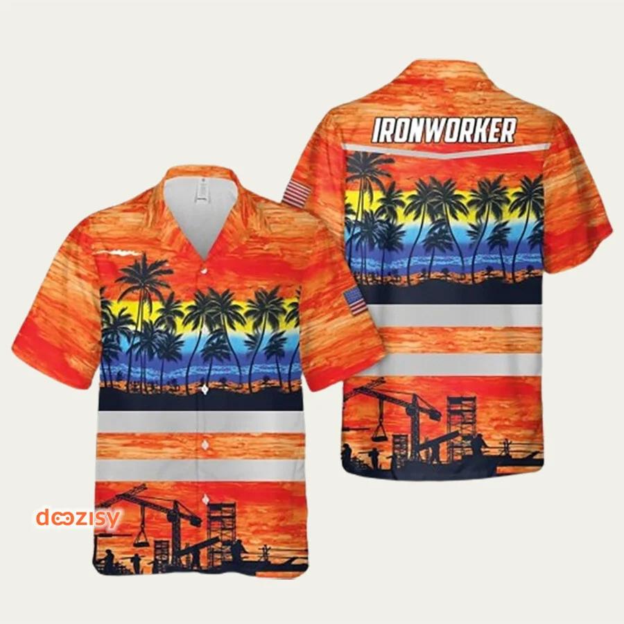 Ironworkers hawaiian shirt Hawaii Shirt Shorts & Flip Flops