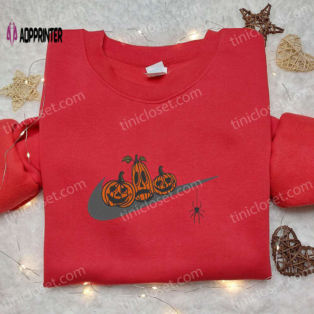 Jack-o -lantern x nike hoodie & embroidered shirt: best halloween gift ideas Embroidered Shirt