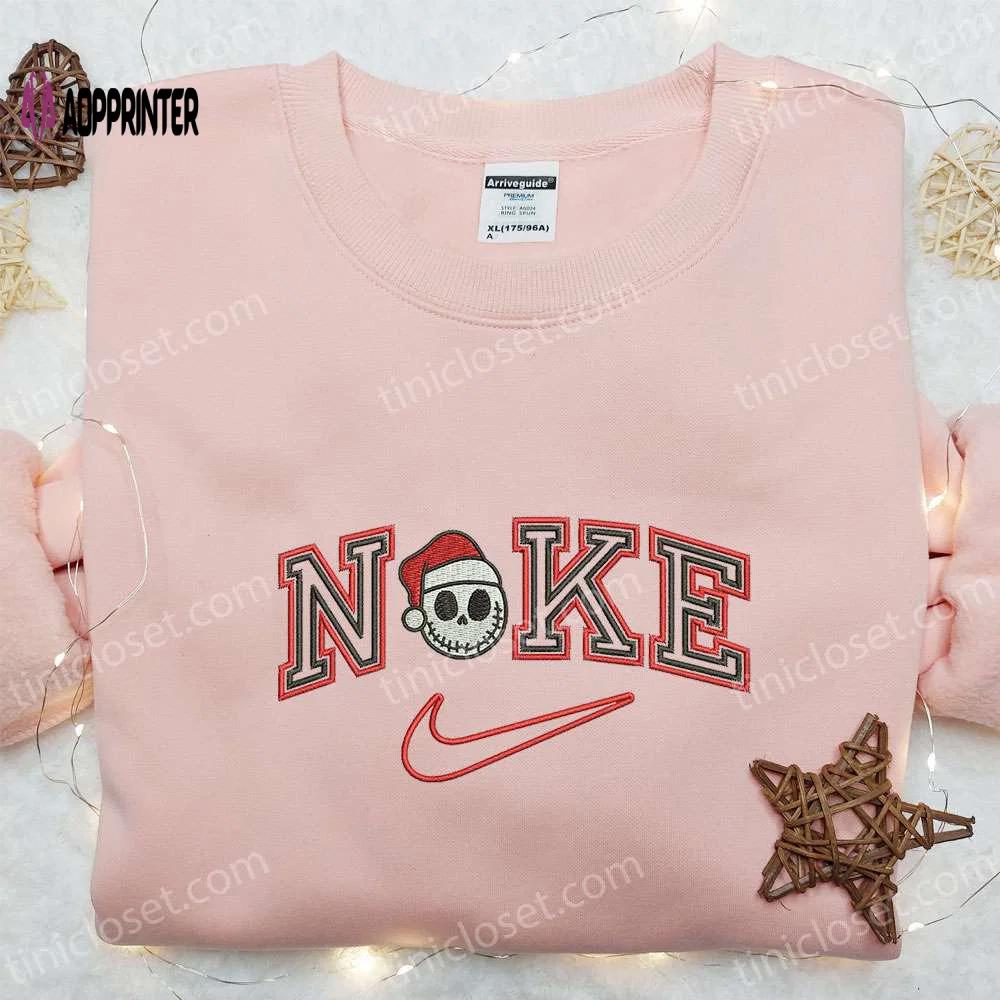 Jack xmas x nike hoodie & shirt: embroidered collection for best halloween gift ideas Embroidered Shirt
