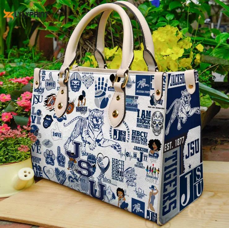 Jackson state tigers leather handbag gift for women 4288 Women Leather Hand Bag