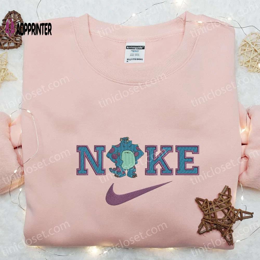 James p sullivan x nike cartoon embroidered t-shirt: best family gift nike inspired shirt Embroidered Shirt