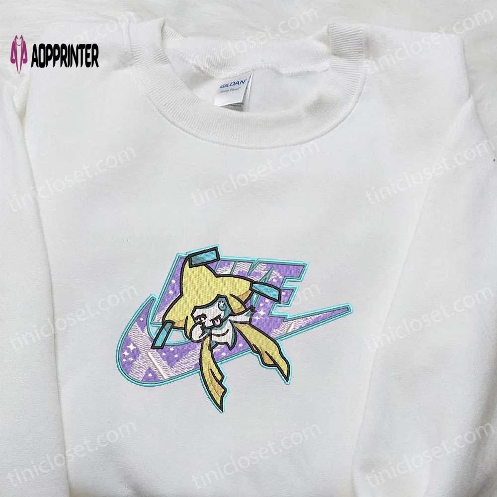 Jirachi x nike anime embroidered tshirt – pokemon & nike inspired shirt Embroidered Shirt