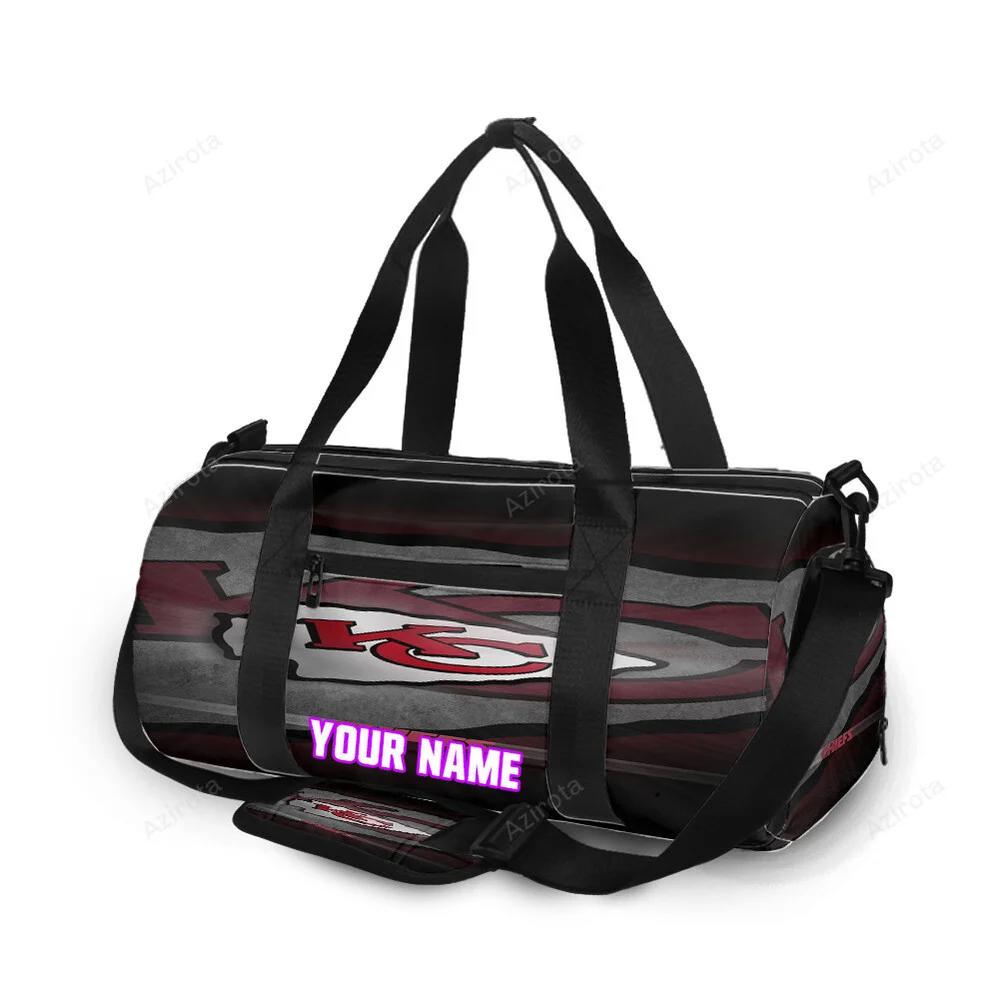 Kansas city chiefs emblem v3 personalized name travel bag gym bag 1860 Travel Bag