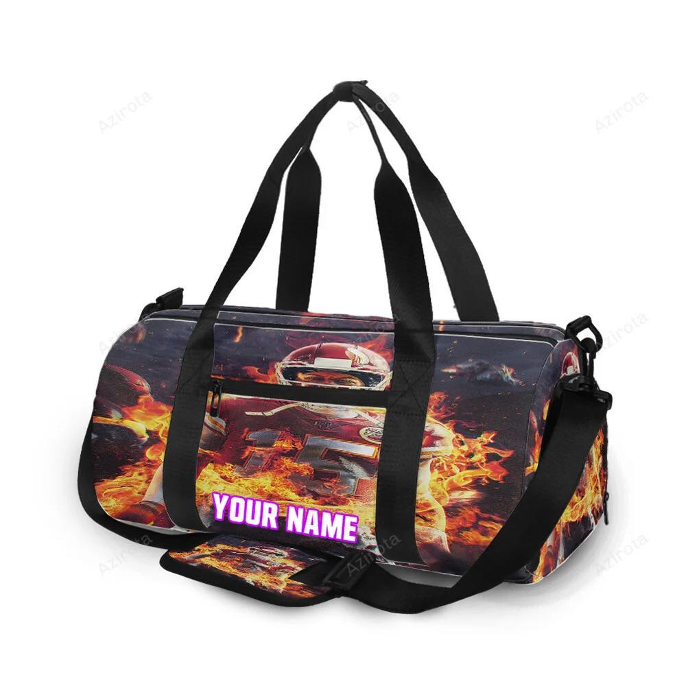 Kansas city chiefs patrick mahomes 15 v9 personalized name travel bag gym bag 1857 Travel Bag