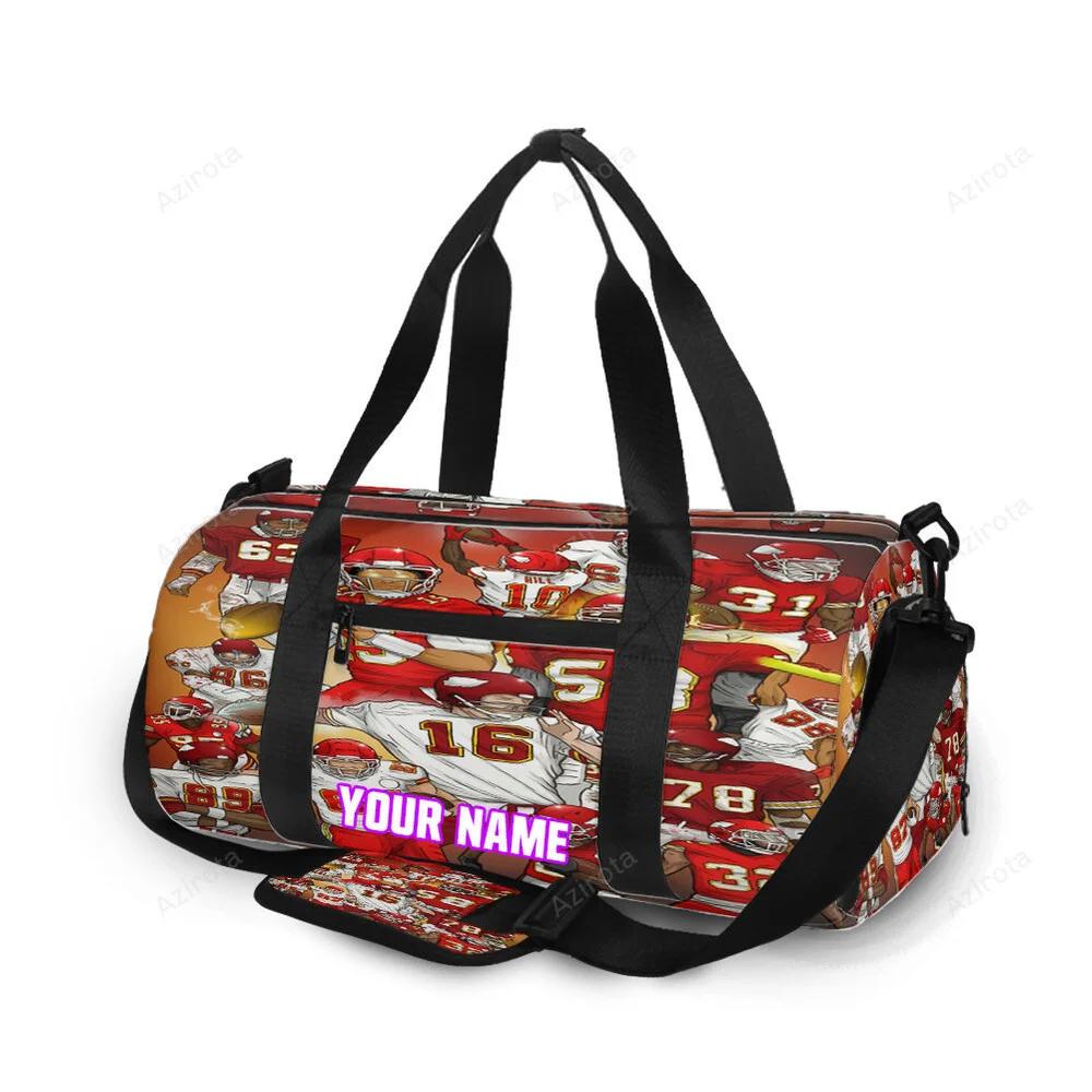 Kansas city chiefs team v12 personalized name travel bag gym bag 1220 Travel Bag