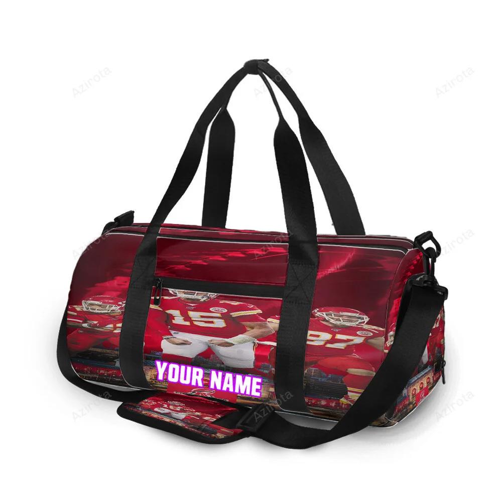 Kansas city chiefs team v9 personalized name travel bag gym bag 1488 Travel Bag
