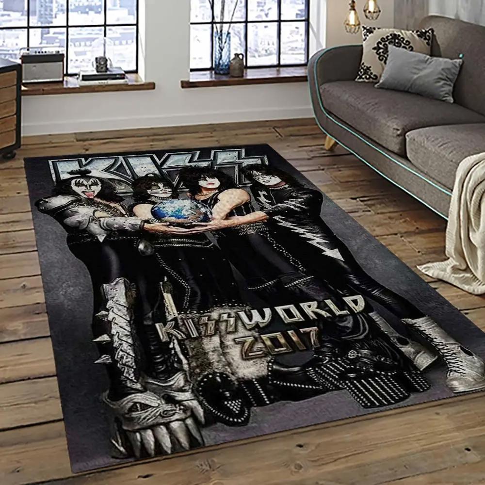 Kiss rock band music retangle carpet area rug home decor best gift for fan and friends as21 Rectangle Rug