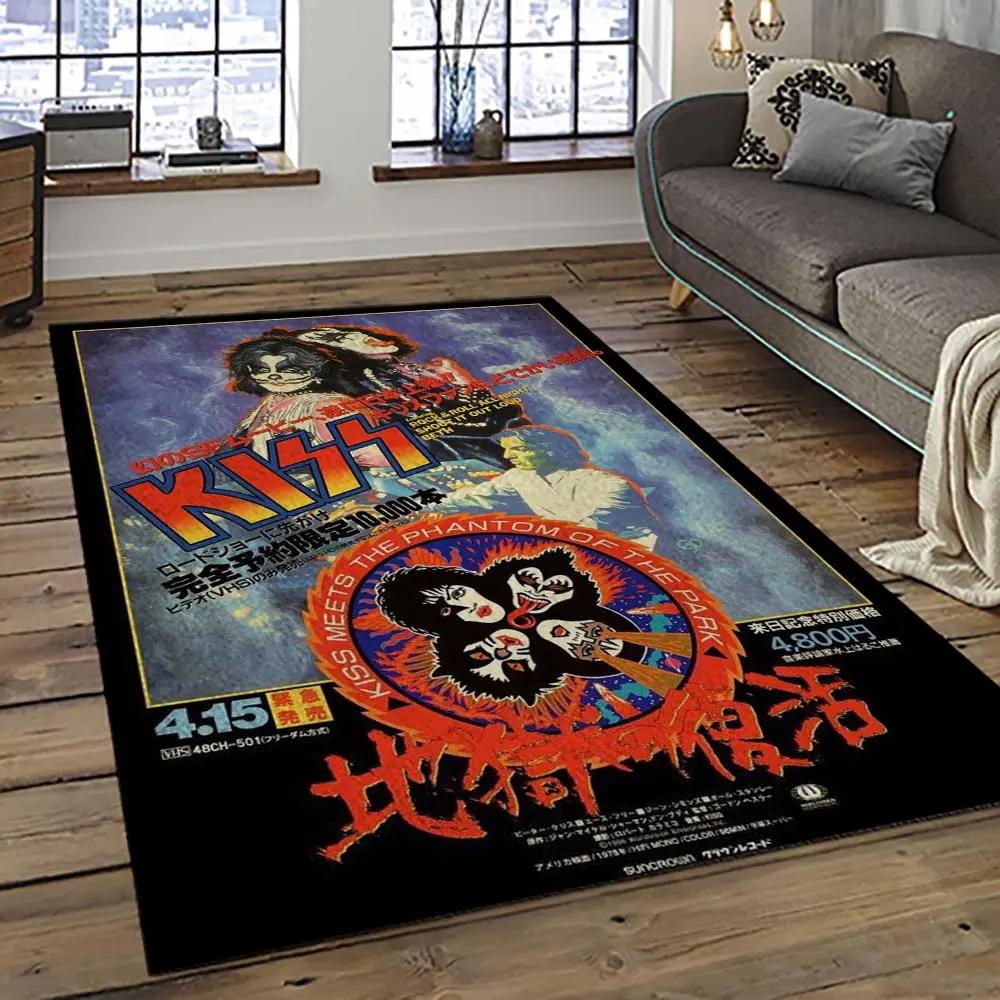 Kiss rock band music retangle carpet area rug home decor best gift for fan and friends as36 Rectangle Rug