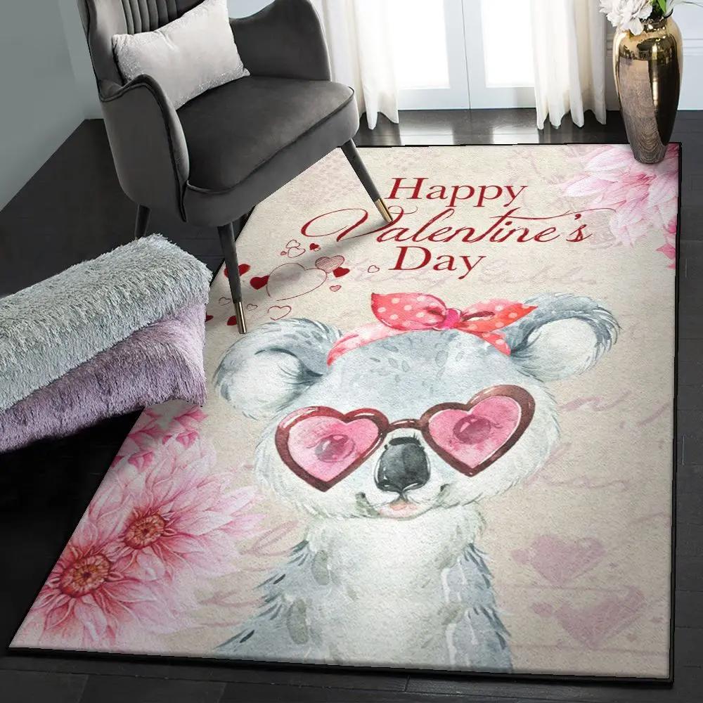 Koala bear washable rugs, happy valentine’s day koala gs rug Rectangle Rug