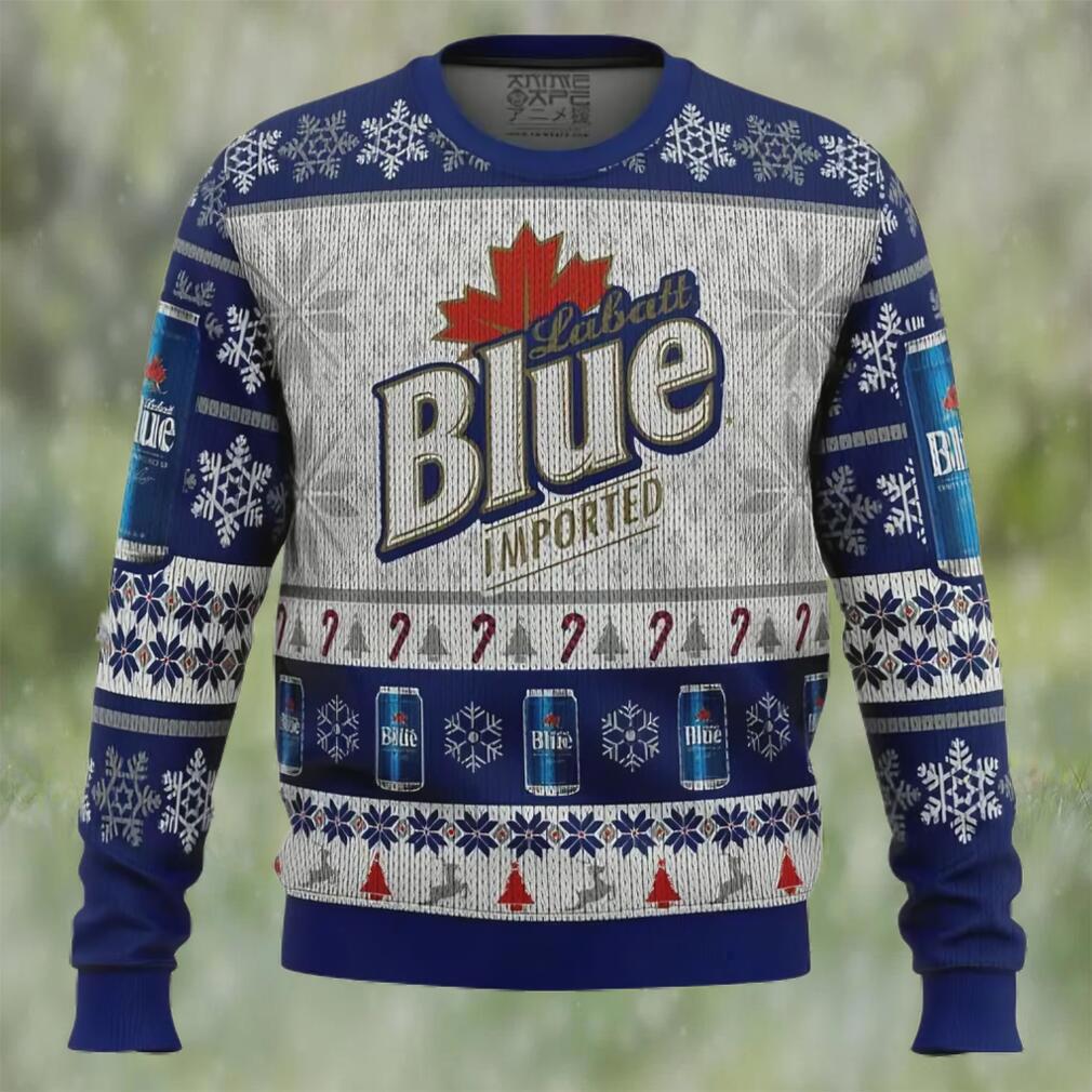 Labatt blue beer ugly christmas sweater, faux wool sweater, gifts for beer lovers, international beer day, best christmas gifts for 2022 ? prinvity Christmas Ugly Sweater