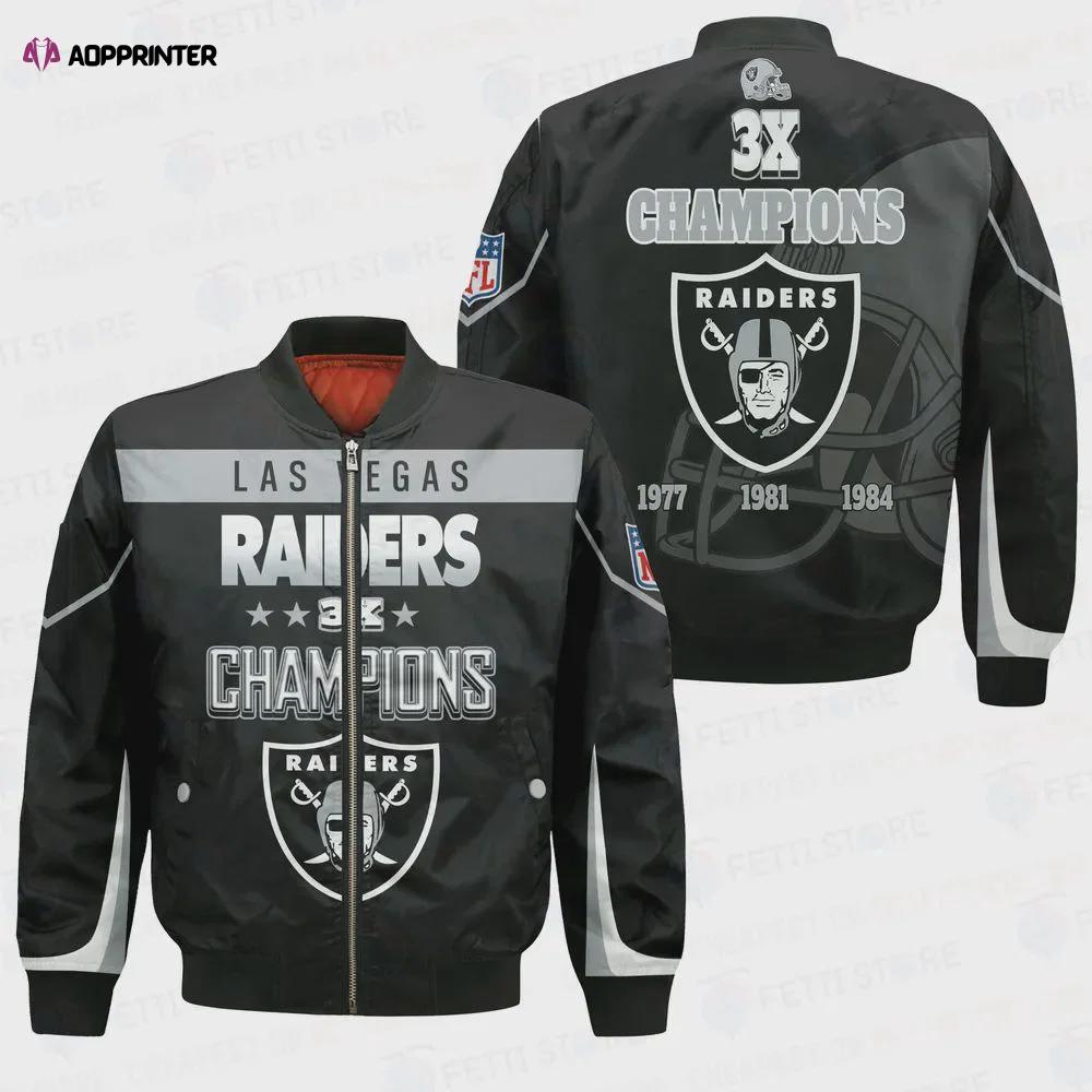 Las vegas raiders 3x super bowl champions unisex bomber jacket Bomber Jacket