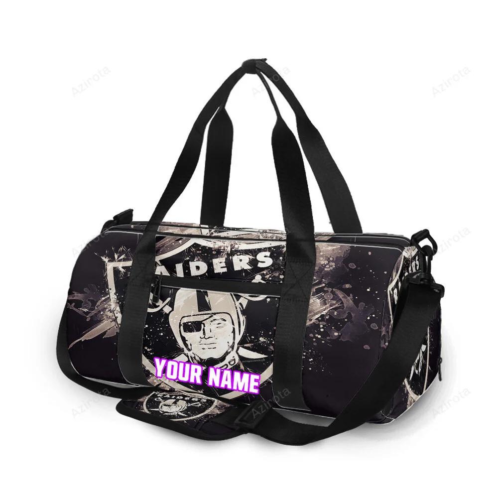 Las vegas raiders logo art28 personalized name travel bag gym bag 1238 Travel Bag