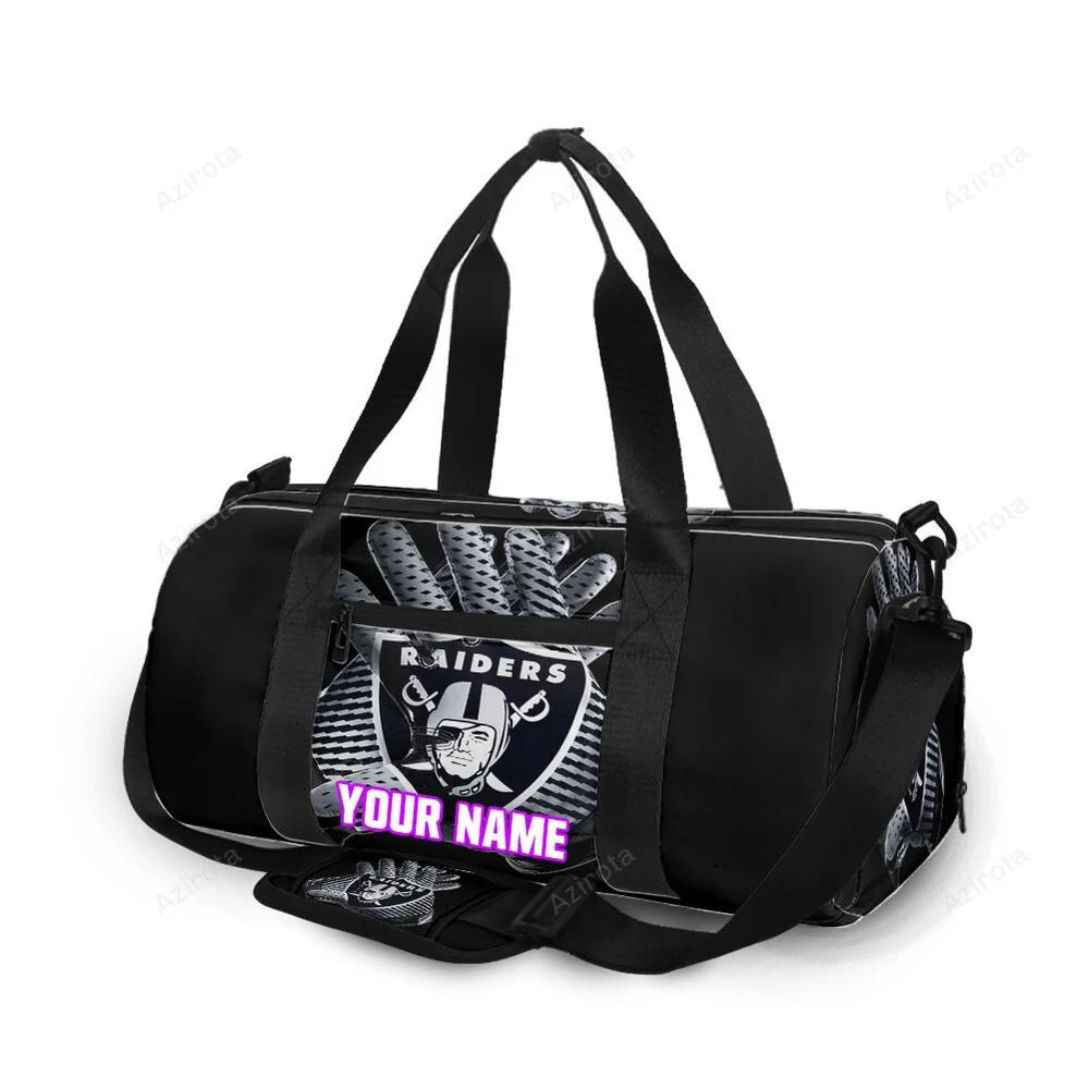 Las vegas raiders logo hand personalized name travel bag gym bag 729 Travel Bag
