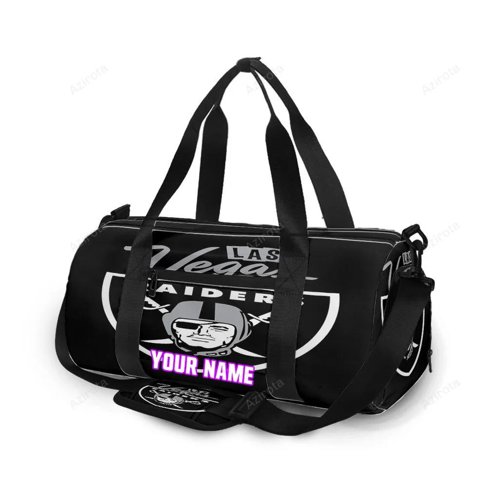 Las vegas raiders logo text2 personalized name travel bag gym bag 2109 Travel Bag