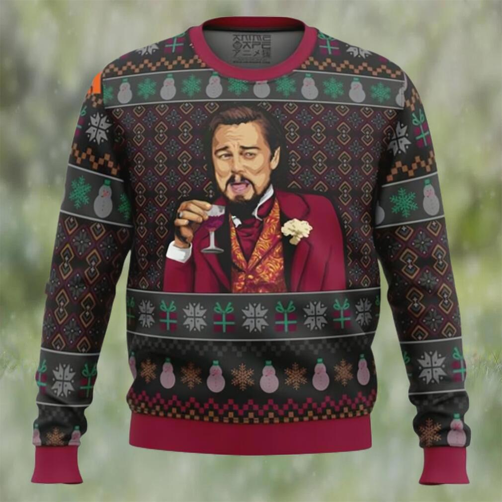 Laughing leo dicaprio meme ugly christmas sweater Christmas Ugly Sweater