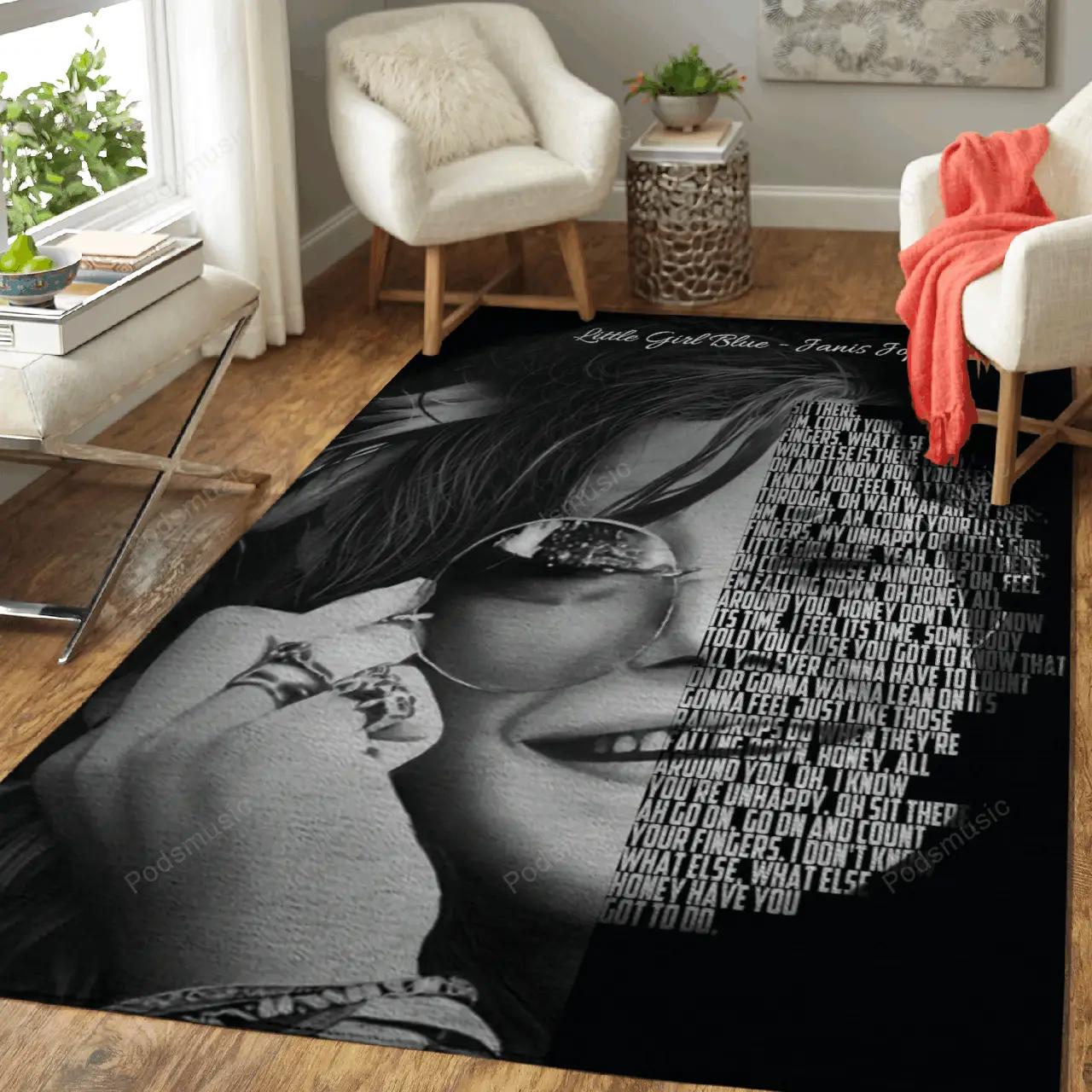 Little girl blue music legend art for fans area rug living room carpet rug regtangle carpet floor decor home decor Rectangle Rug