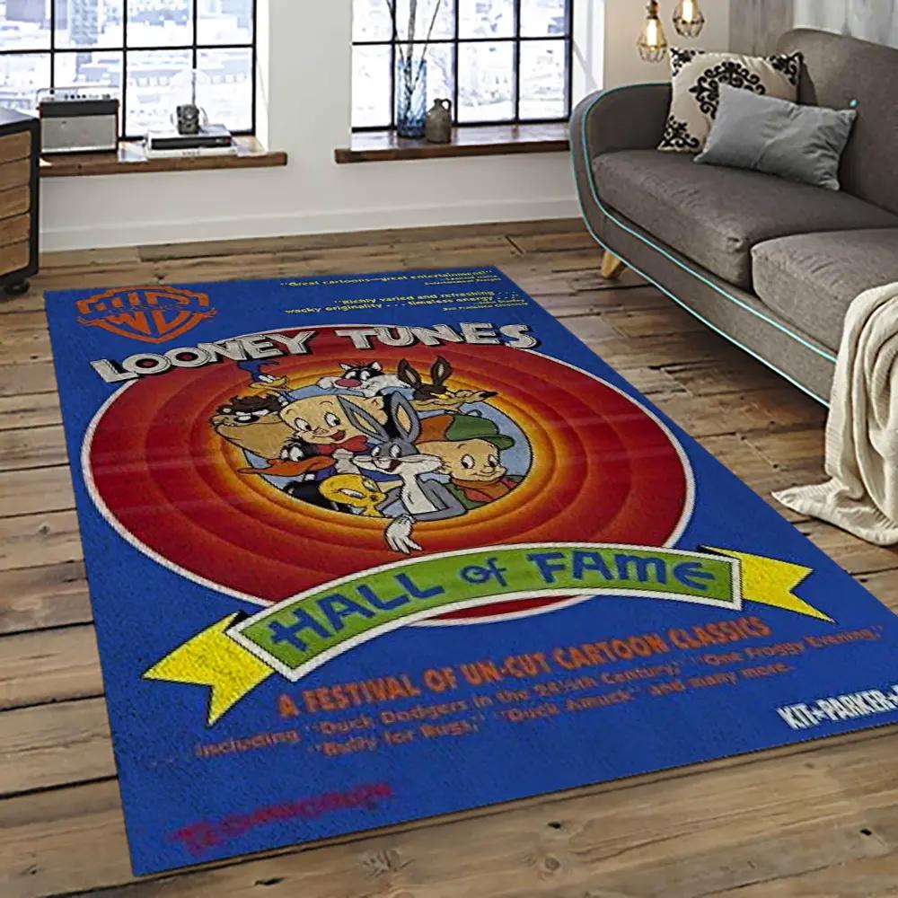 Looney tunes characters cartoon movie carpet rectangle area rug for living room bedroom decor lt23 Rectangle Rug