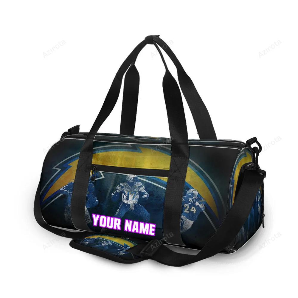 Los angeles chargers team v18 personalized name travel bag gym bag 1174 Travel Bag