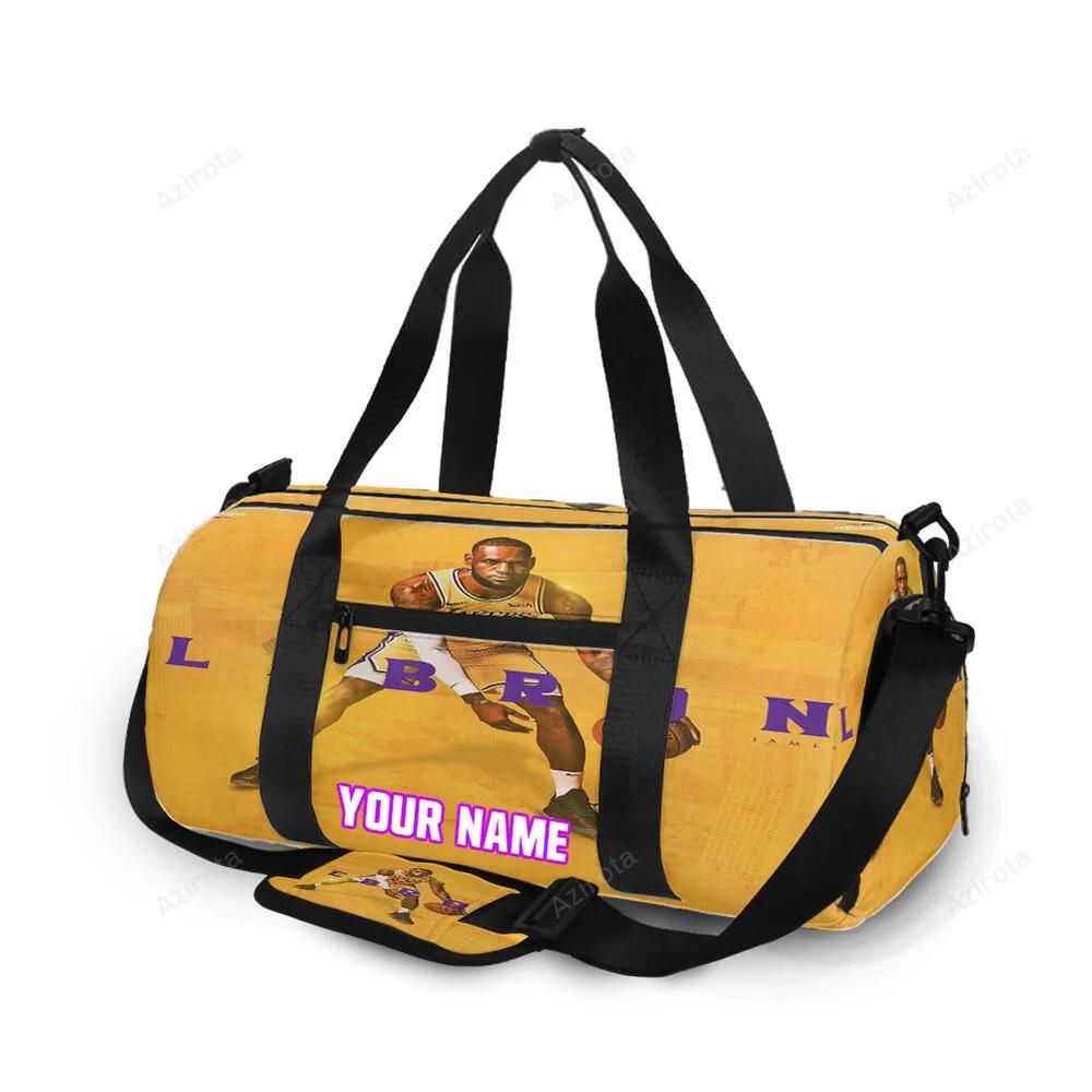 Los angeles lakers 23 lebron james v43 personalized name travel bag gym bag 1324 Travel Bag