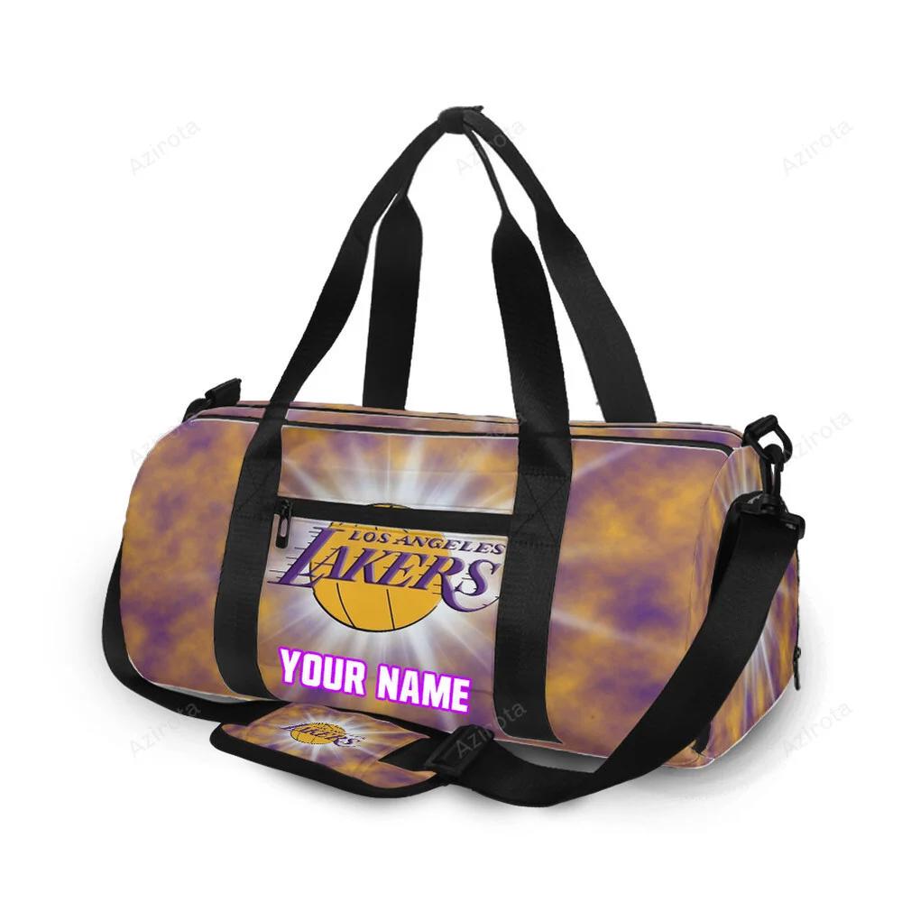 Los angeles lakers emblem v33 personalized name travel bag gym bag 500 Travel Bag