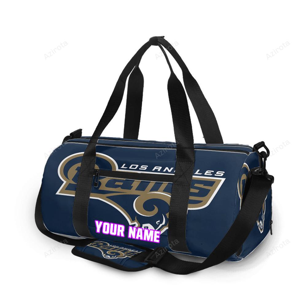 Los angeles rams navy personalized name travel bag gym bag 523 Travel Bag