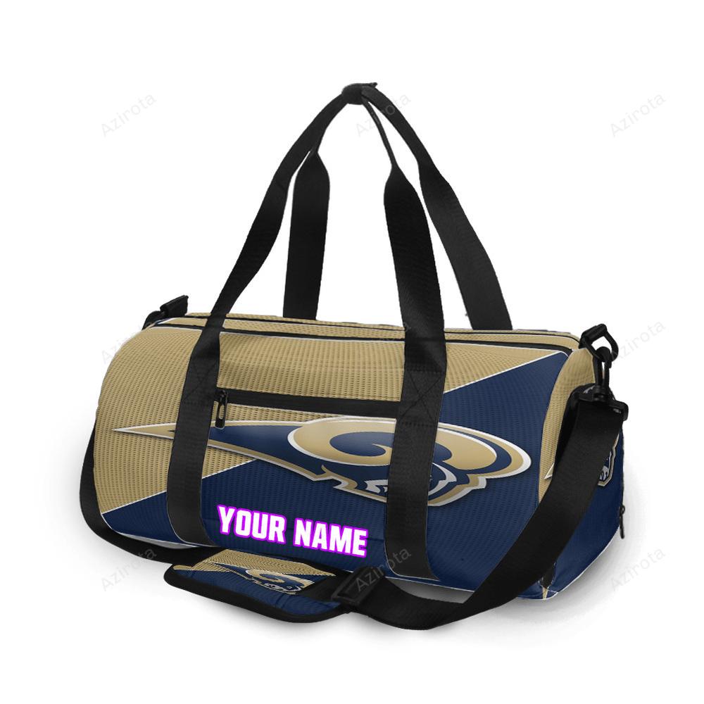 Los angeles rams navy yellow2 personalized name travel bag gym bag 316 Travel Bag