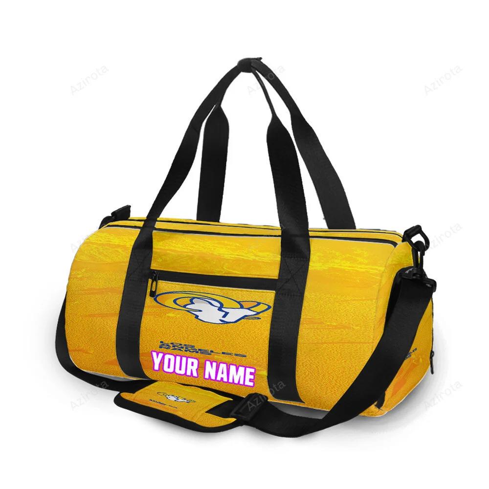 Los angeles rams yellow personalized name travel bag gym bag 184 Travel Bag