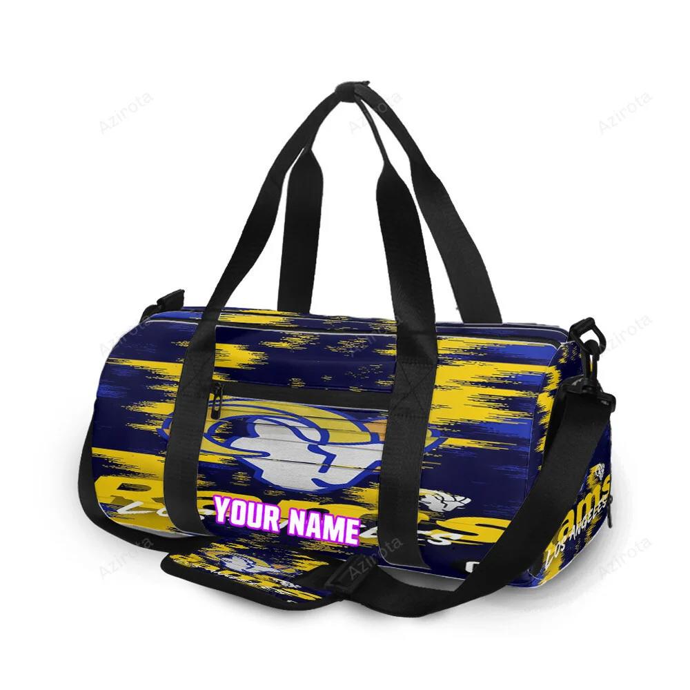 Los angeles rams zigzag personalized name travel bag gym bag 942 Travel Bag