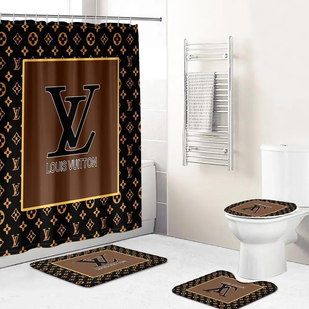 Louis vuitton bathroom set luxury fashion brand bath mat hypebeast home decor Bathroom Set