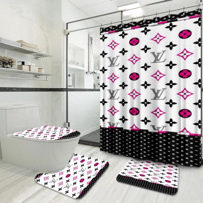 Louis vuitton bathroom set luxury shower curtain waterproof luxury brand hot 2023 39 Bathroom Accessory Sets
