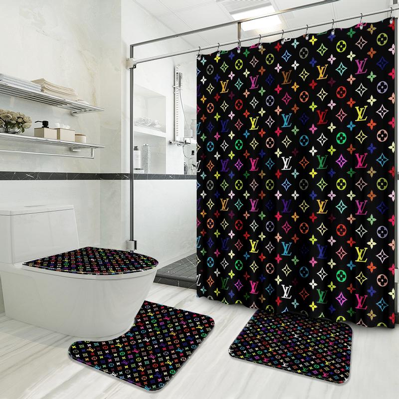 Louis vuitton bathroom set luxury shower curtain waterproof luxury brand hot 2023 61 Bathroom Accessory Sets