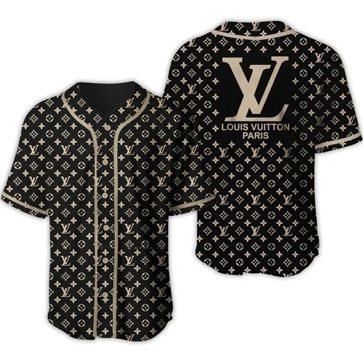 Louis vuitton black baseball jersey shirt lv luxury clothing clothes sport for men women hot 2023 Baseball Jersey Shirt