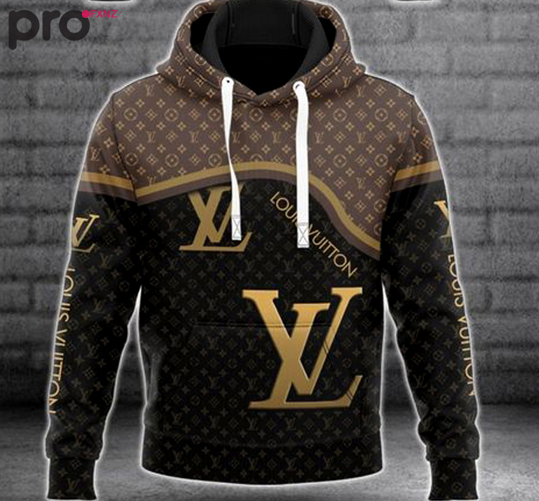 Louis vuitton black brown fashion luxury brand hoodie for men women Hoodie 3D