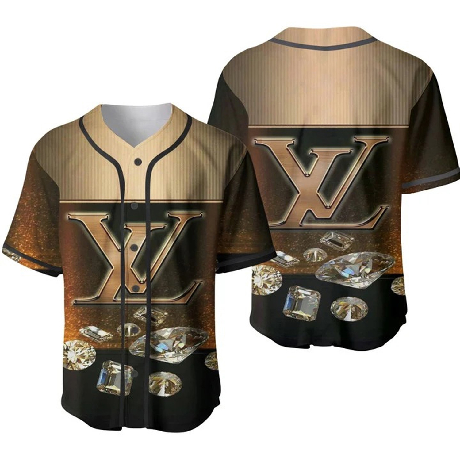 Louis vuitton diamond baseball jersey shirt lv luxury clothing clothes sport for men women hot 2023 Baseball Jersey Shirt